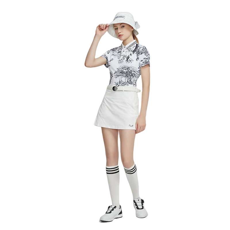 SVG Golf Women's Printed Short Sleeve Polo Shirt
