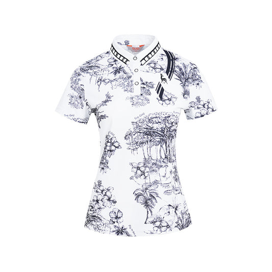 SVG Golf Women's Printed Short Sleeve Polo Shirt