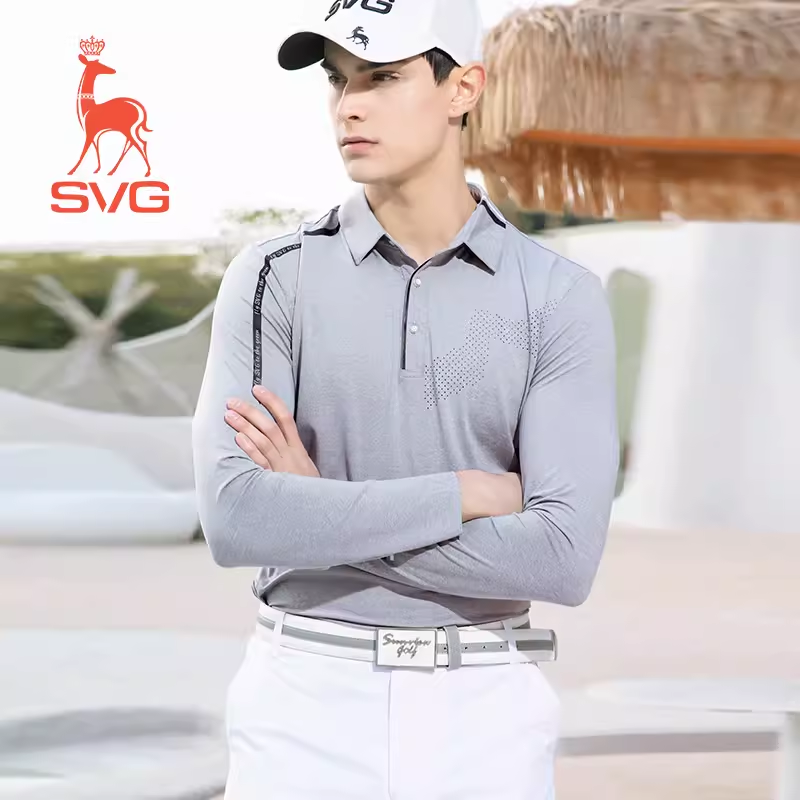 SVG Golf Men's Lapel Long Sleeve Polo Shirt