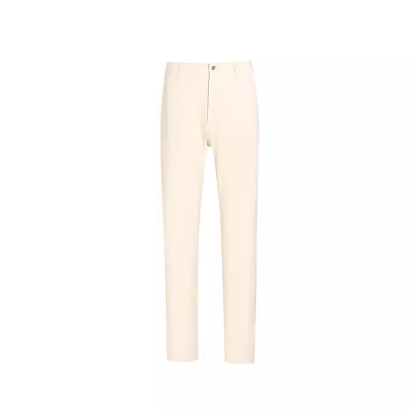SVG Men's Beige Stretch Slim Straight Pants