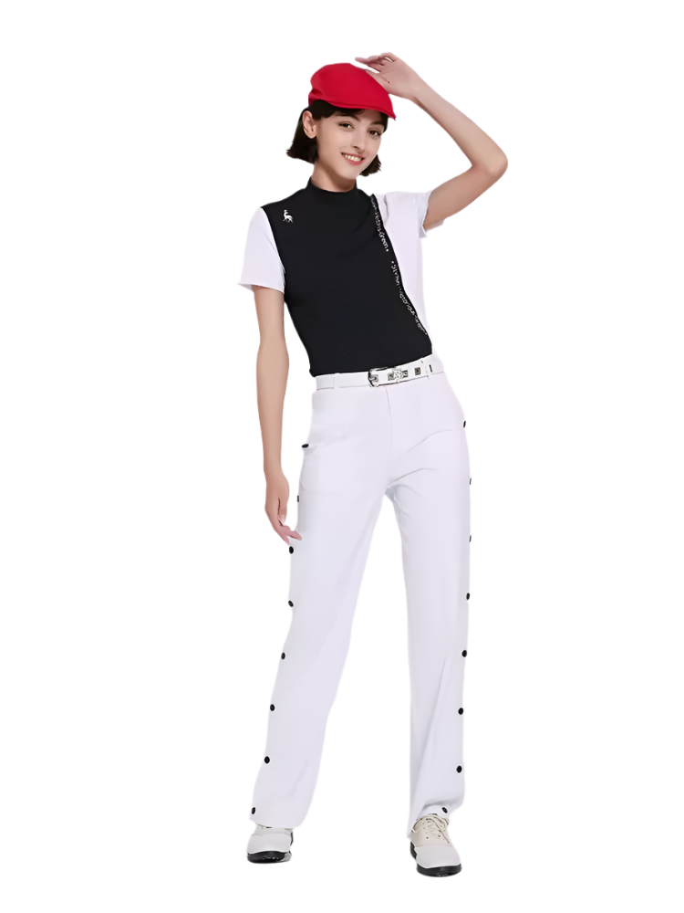 SVG Golf Classic Pure White High Waist Wide Leg Pants