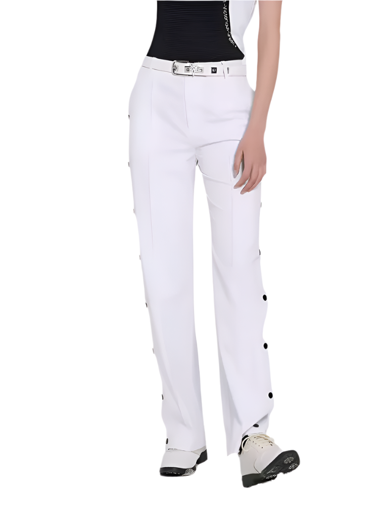 SVG Golf Classic Pure White High Waist Wide Leg Pants