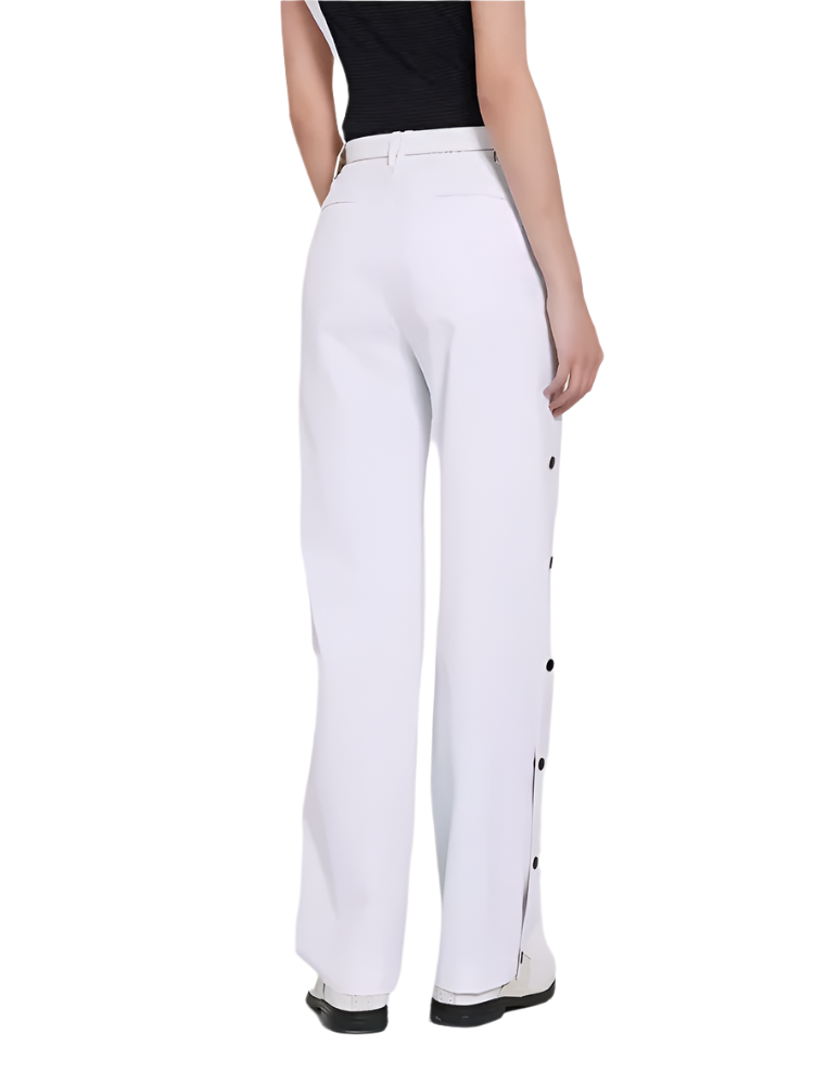 SVG Golf Classic Pure White High Waist Wide Leg Pants