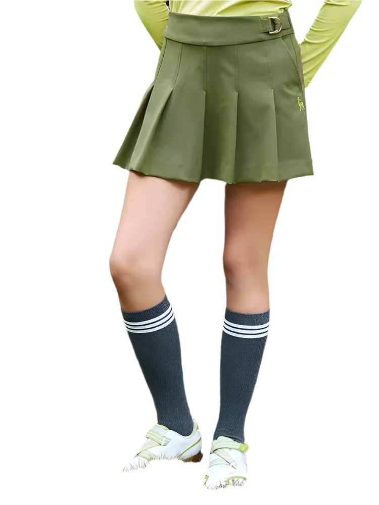 SVG Olive Green High Waist Pleated Skort