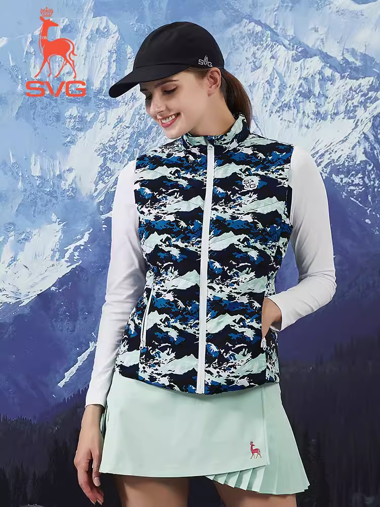 SVG Women's Camouflage Down Stand Collar Vest
