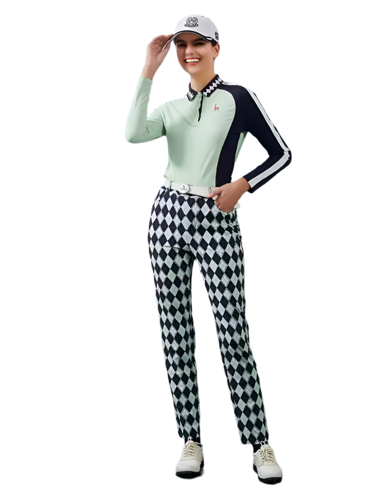 SVG Blue -Green Checkered Trousers Slim Straight Pants