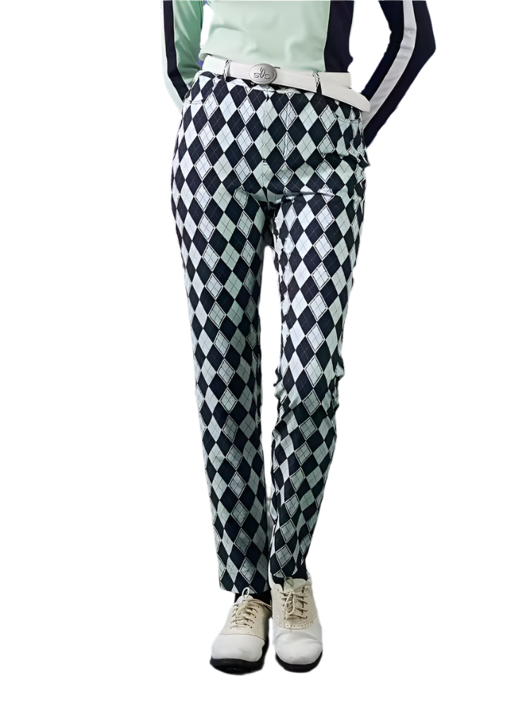 SVG Blue -Green Checkered Trousers Slim Straight Pants