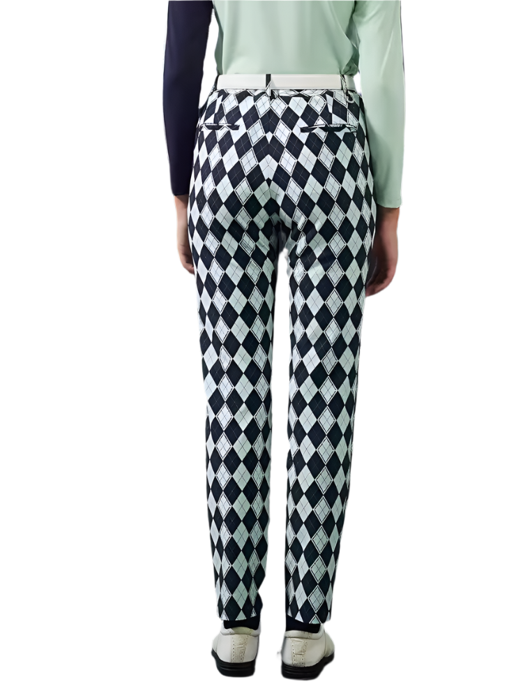 SVG Blue -Green Checkered Trousers Slim Straight Pants