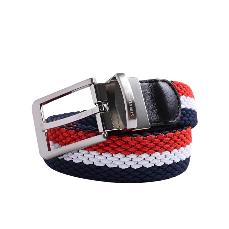 Reversible Tri-Color Braided Belt