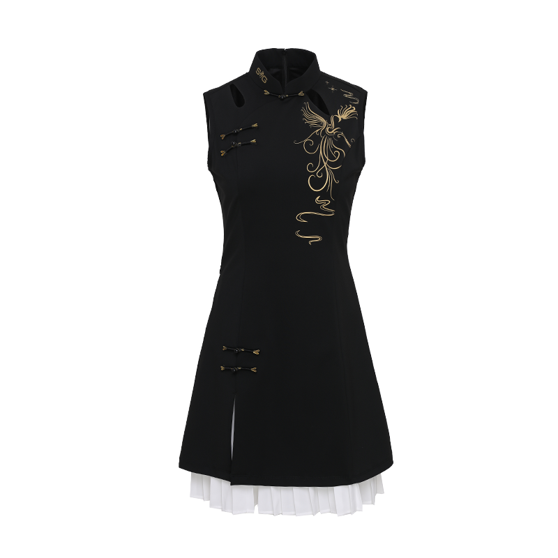 SVG Golf Golden Phoenix Cheongsam Style Golf Dress