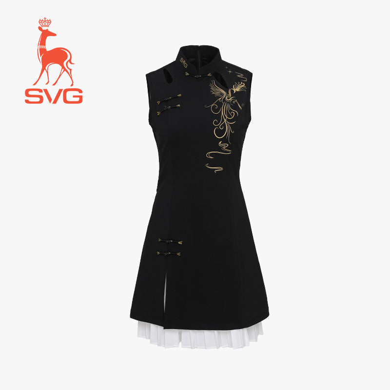 SVG Golf Golden Phoenix Cheongsam Style Golf Dress