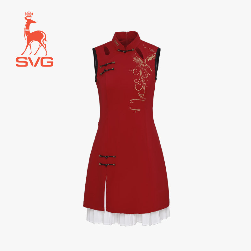 SVG Golf Golden Phoenix Cheongsam Style Golf Dress