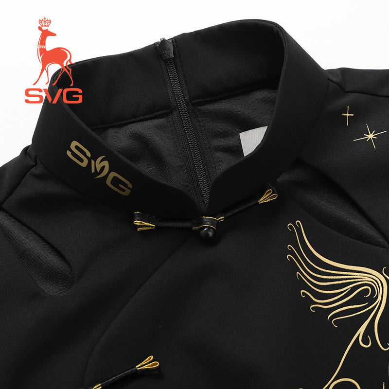 SVG Golf Golden Phoenix Cheongsam Style Golf Dress