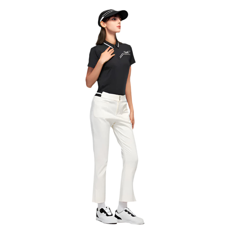 SVG Golf Women's High Waist White Flared Pants