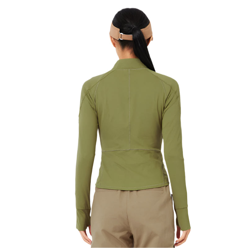 SVG Golf Women's Olive Green Full Zip Long Sleeve Jacket Slim Fit
