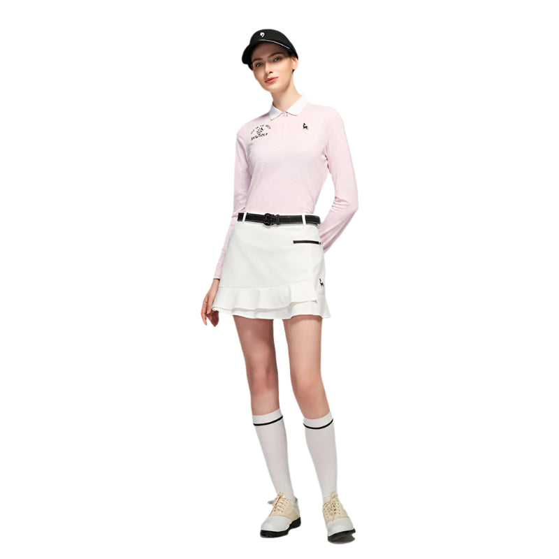 SVG Golf Women's Pink Rose Print Long Sleeve T-shirt