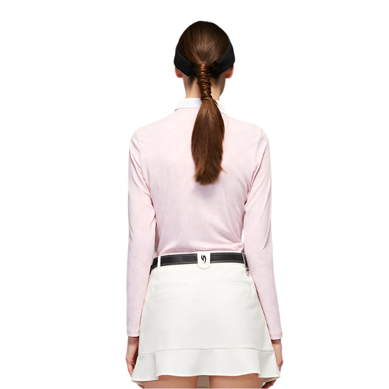 SVG Golf Women's Pink Rose Print Long Sleeve T-shirt