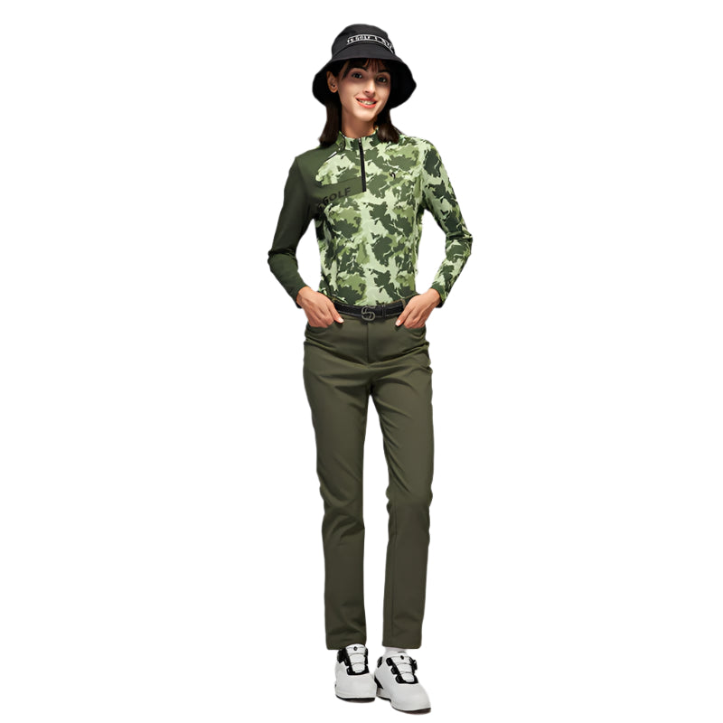 SVG Women's Camouflage Print Colorblock Long Sleeve T-Shirt