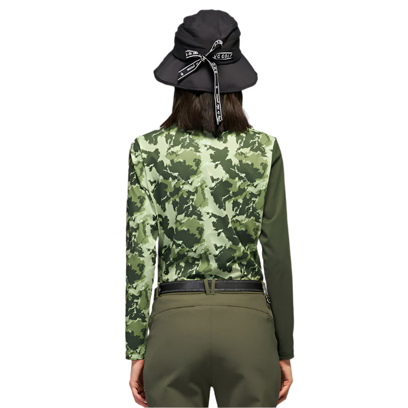 SVG Women's Camouflage Print Colorblock Long Sleeve T-Shirt