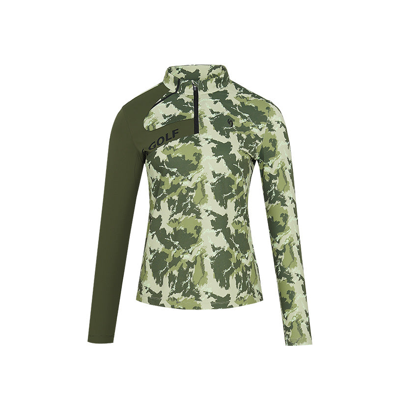 SVG Women's Camouflage Print Colorblock Long Sleeve T-Shirt