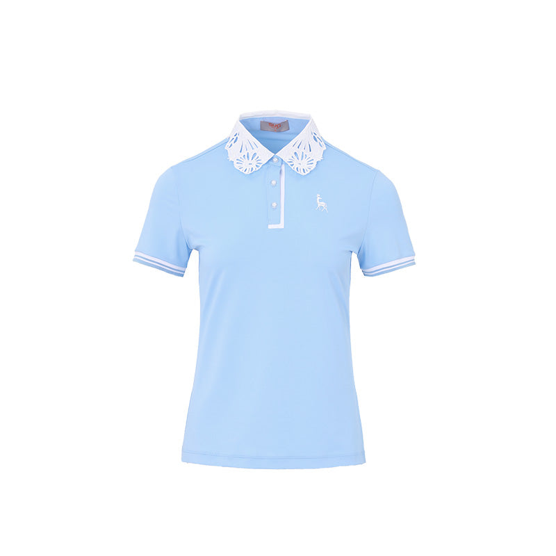 SVG Golf Women's Cutout Embroidered Lapel Polo