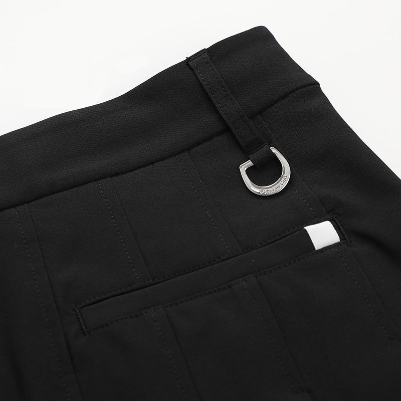 SVG Golf Black Stretch Pleated Quick-dry Skirt (Longer Version)