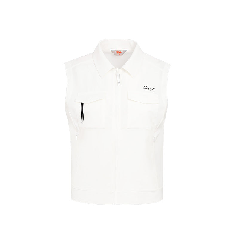 SVG Golf Women's White Zip Collar Vest
