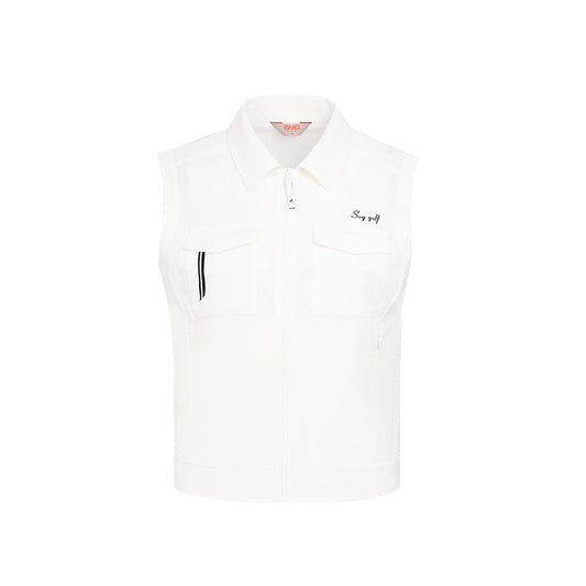 SVG Golf Women's White Zip Collar Vest