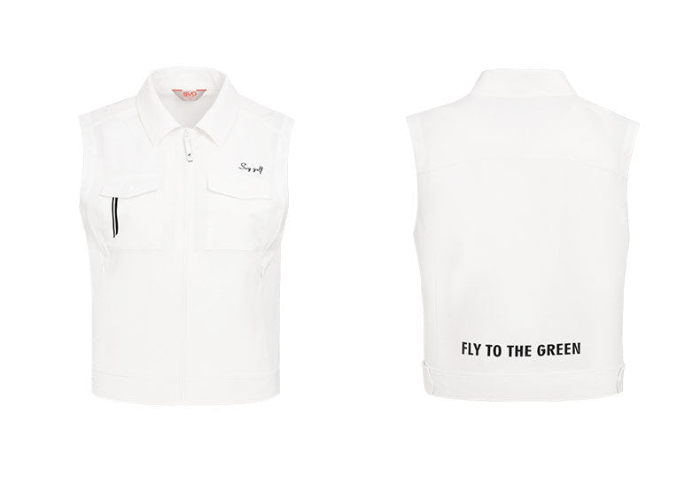 SVG Golf Women's White Zip Collar Vest