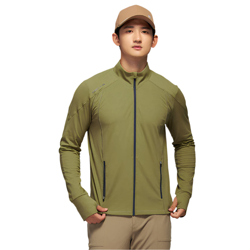 SVG Golf Men's Olive Green Full Zip Long Sleeve Jacket Slim Fit