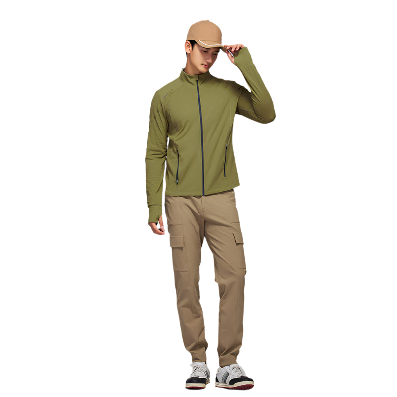 SVG Golf Men's Olive Green Full Zip Long Sleeve Jacket Slim Fit
