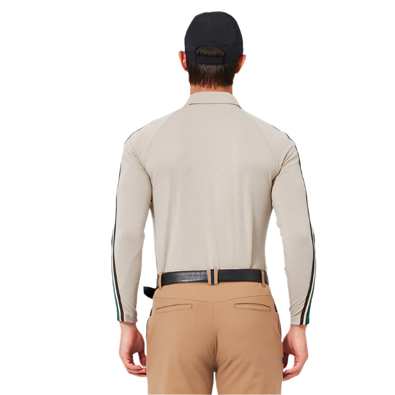 SVG Golf Men's Contrast Color Stitching Long Sleeve Polo Shirt