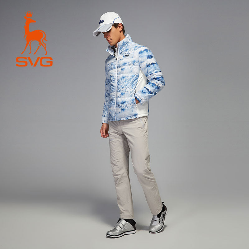 SVG Golf Men's Print Stand Collar Down Jacket