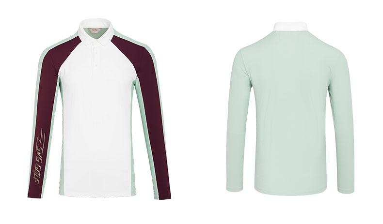 SVG Golf Men's Printed Long Sleeve Lapel Polo Shirt
