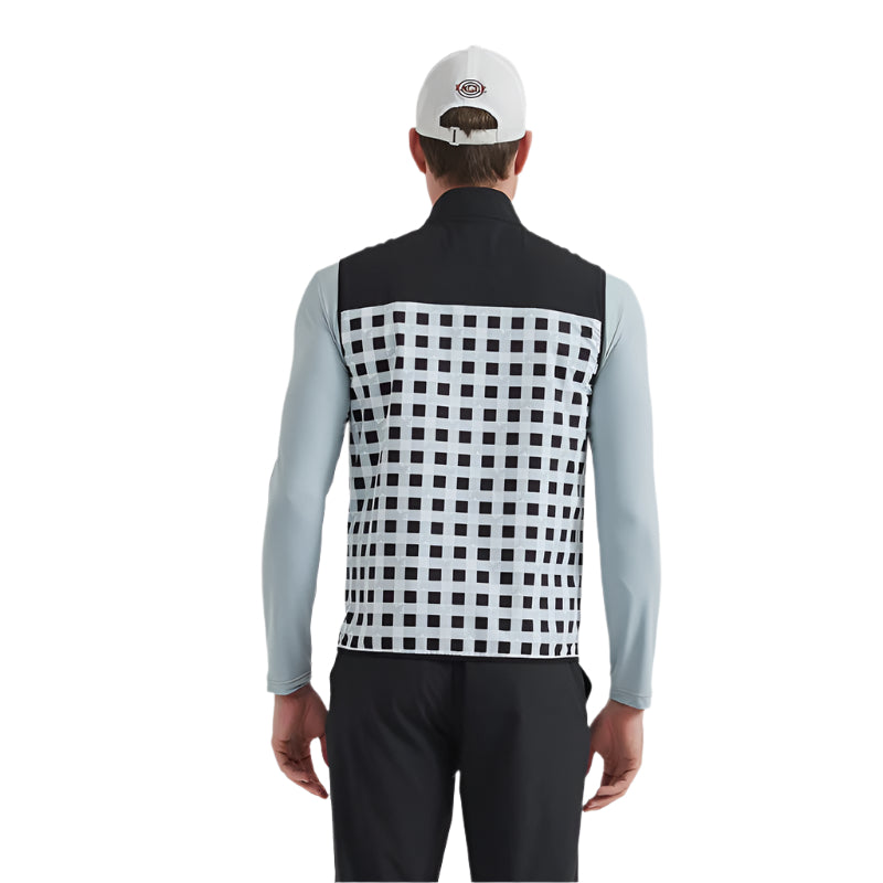 SVG Golf Men's Black and White Plaid Print Vest Double-Sided Wear