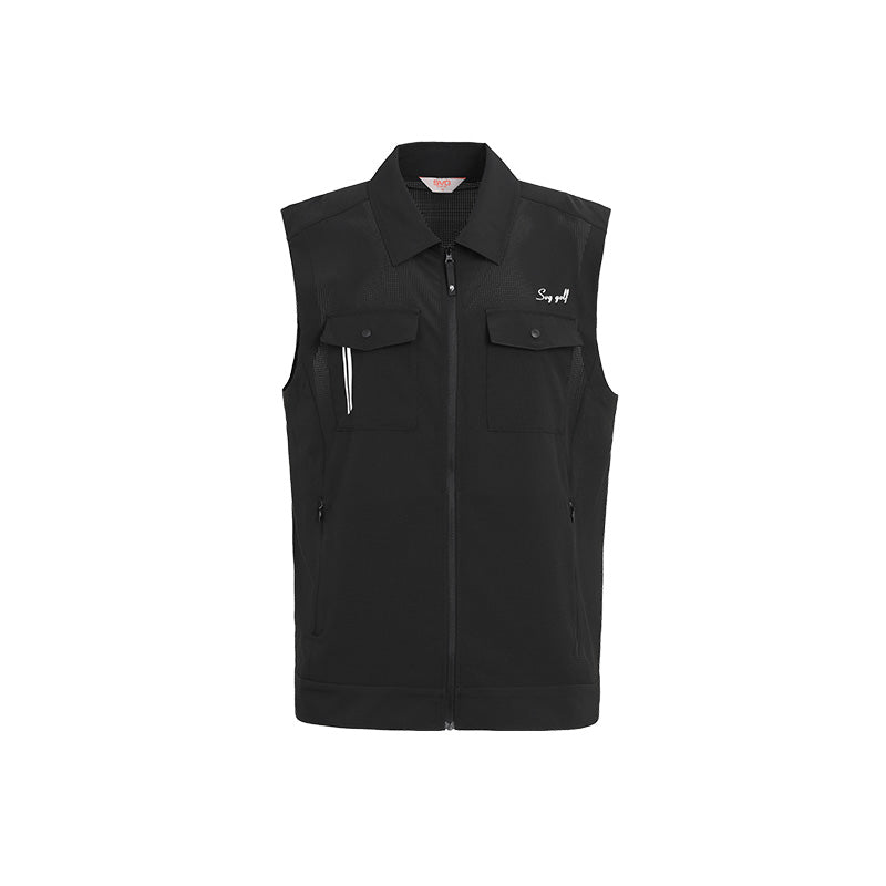 SVG Golf Men's Black Zip Collar Vest