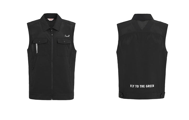 SVG Golf Men's Black Zip Collar Vest