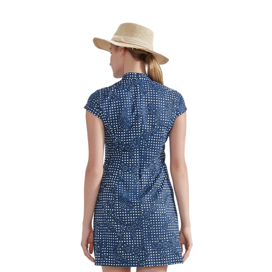 SVG Golf Women's Navy Printed Cheongsam Dress