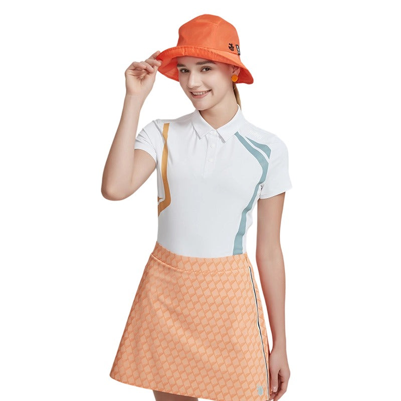 SVG Golf Women's Contrast Color Print Short Sleeve Polo Shirt