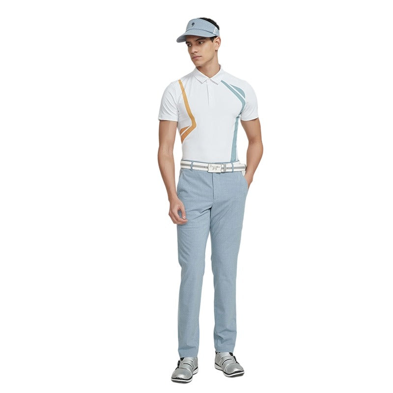SVG Golf Men's Contrast Color Print Short Sleeve Polo Shirt