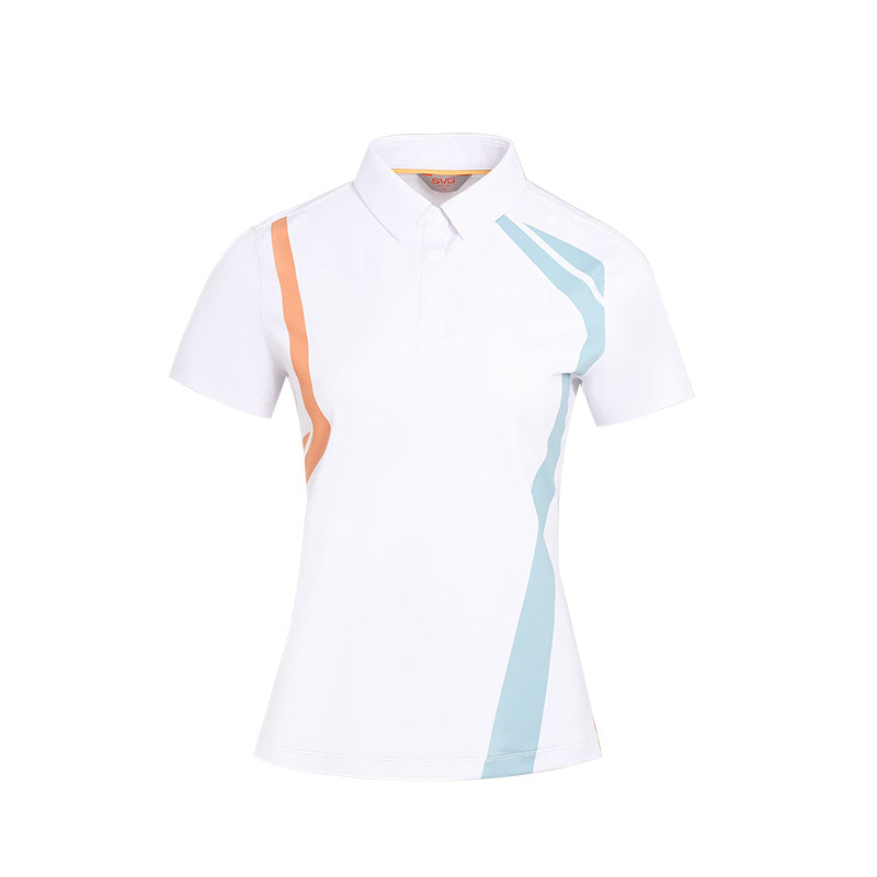 SVG Golf Women's Contrast Color Print Short Sleeve Polo Shirt