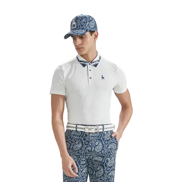 SVG Golf Men's White Printed Short Sleeve T-Shirt