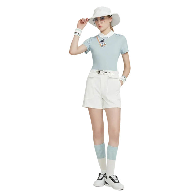 SVG Golf Women's Blue Tropical Print T-Shirt