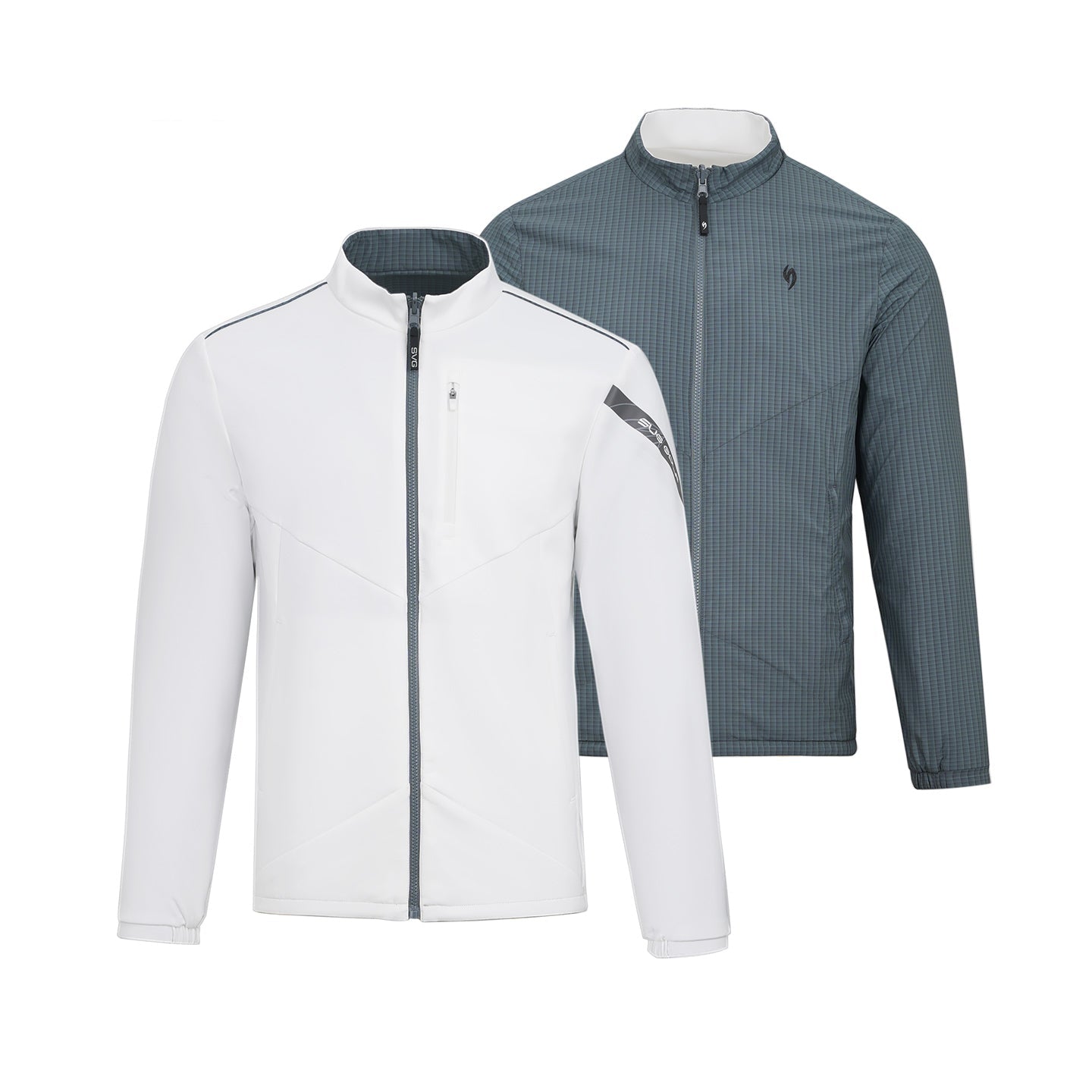 SVG Golf Men's Reversible Zip Stand Collar Sports Jacket