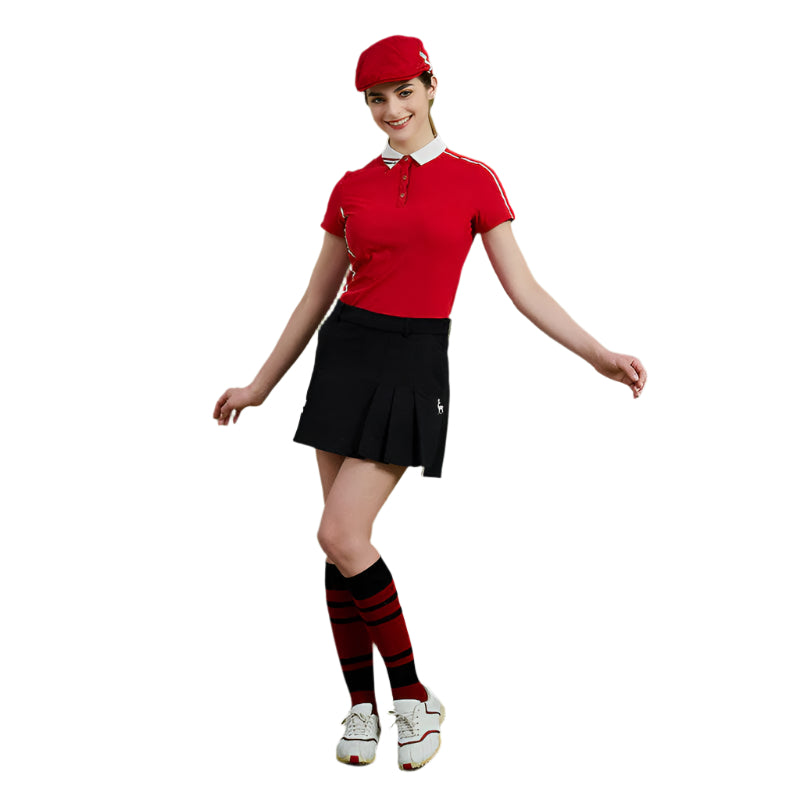 SVG Golf Black Stretch Pleated Quick-dry Skirt