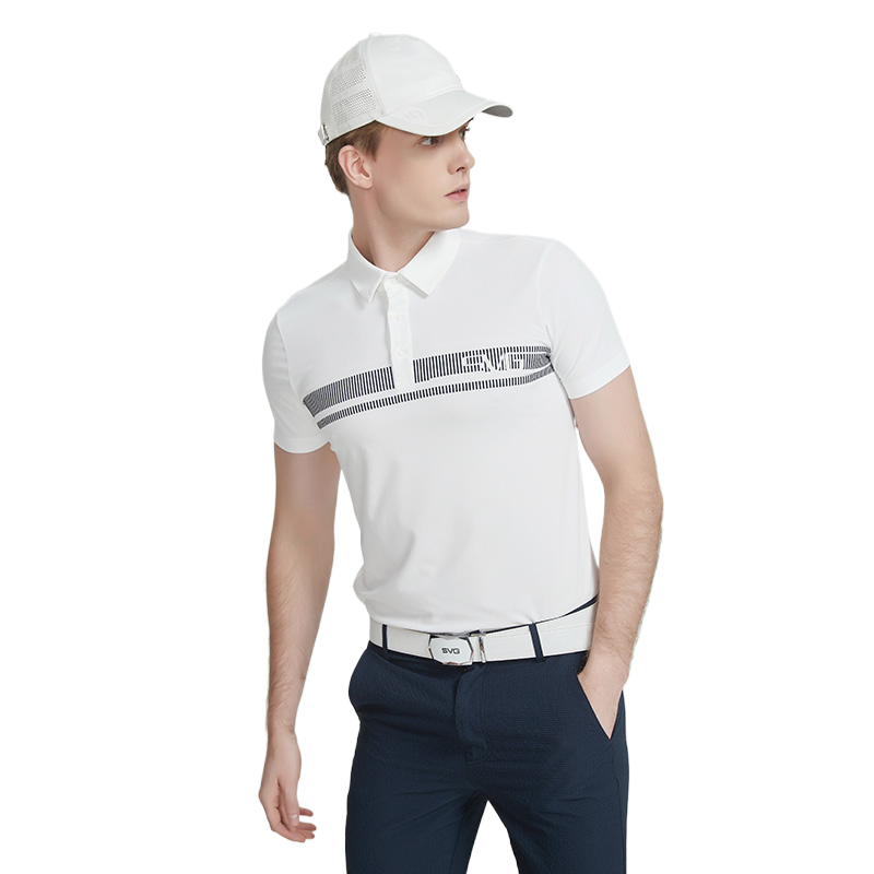 SVG GOLF Men's Printed Short Sleeve Polo Shirt