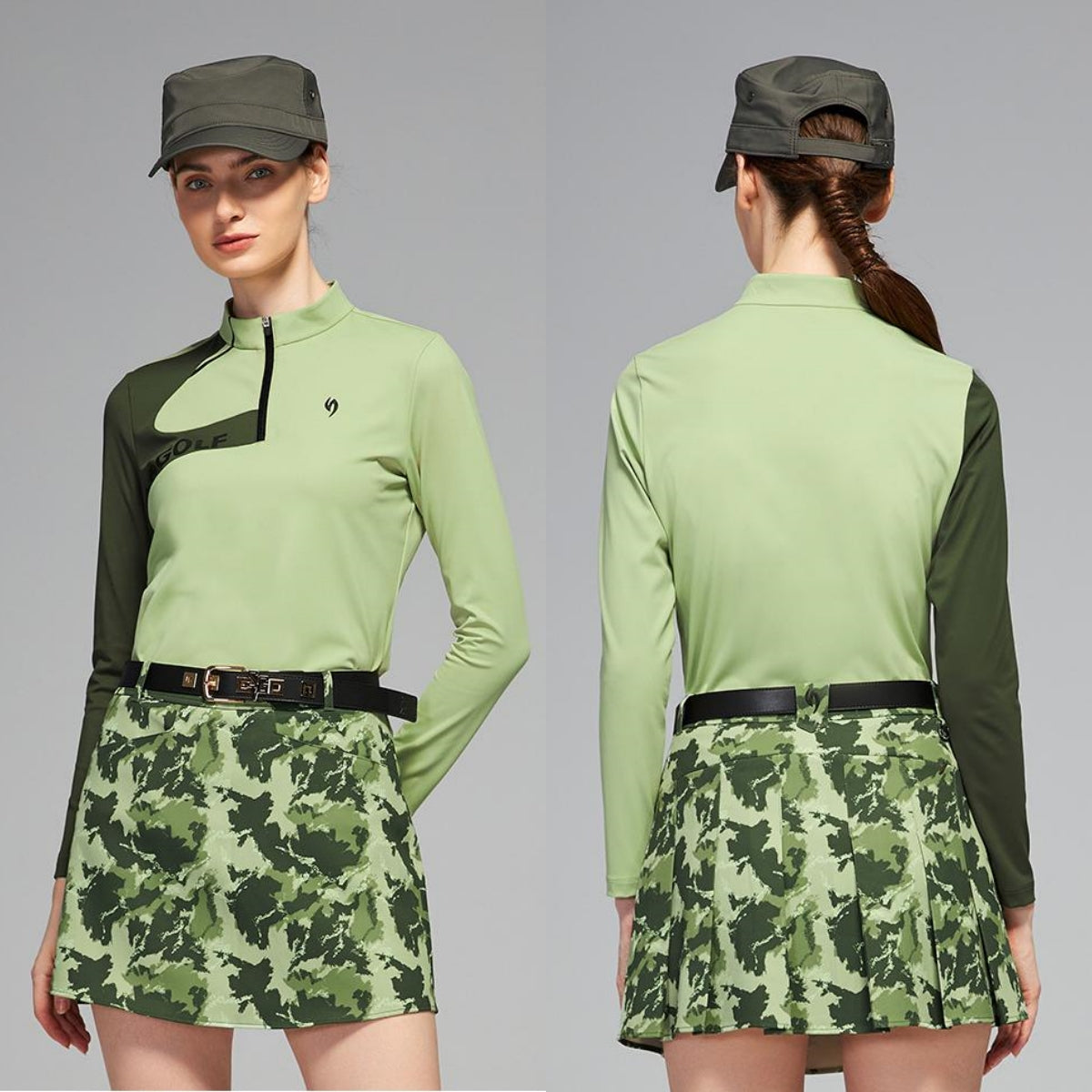 SVG Women's Camouflage Print Colorblock Long Sleeve T-Shirt