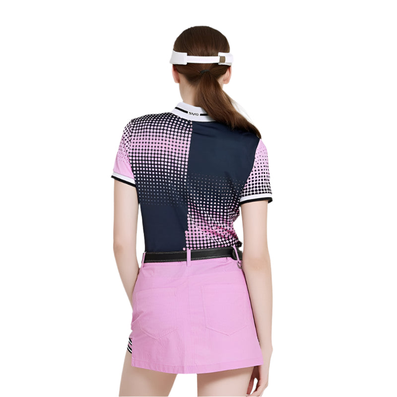 SVG Golf Polka Dot Printed Polo UV Protection