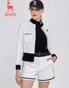 SVG Golf Black and White Warm Jacquard Knitted Jacket Top