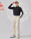 SVG Men's Beige Stretch Slim Straight Pants